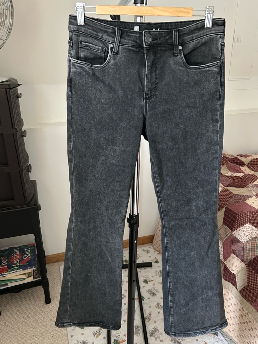 Kut From The Kloth High Rise Flare Jeans Black 8